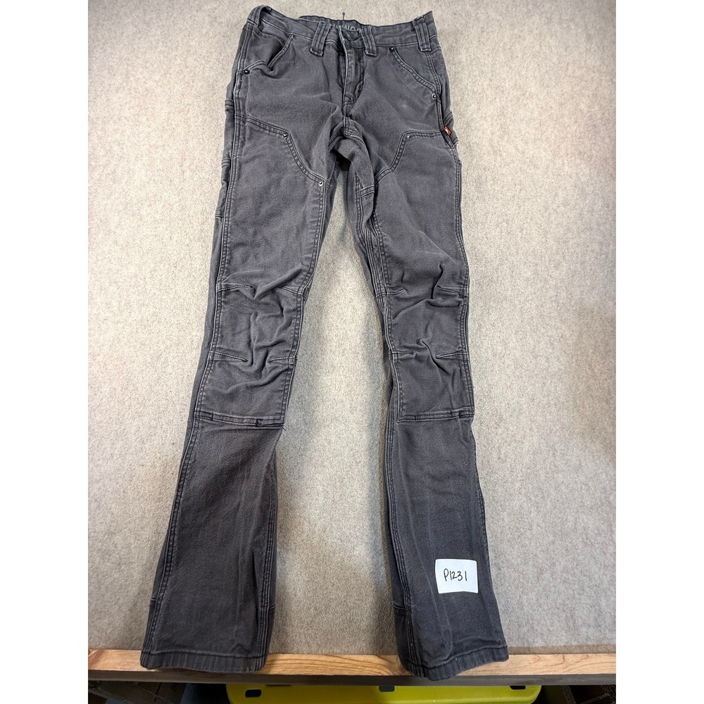 Dovetail Workwear Britt Utility Pants Womens 0/34 Grey Canvas Double Front Knee